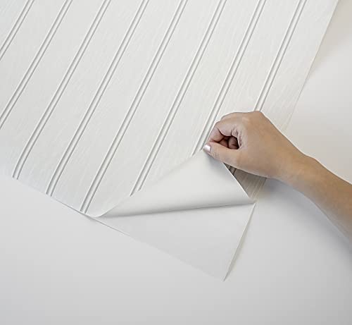 Gray Faux Beadboard Peel and Stick Wallpaper for the NextWall Audience