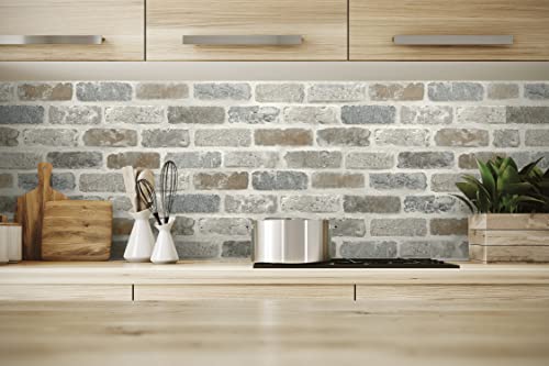 NextWall Peel and Stick Faux Brick Wallpaper
