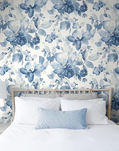 Peel and Stick Watercolor Flower Wallpaper for Floral Design Lovers